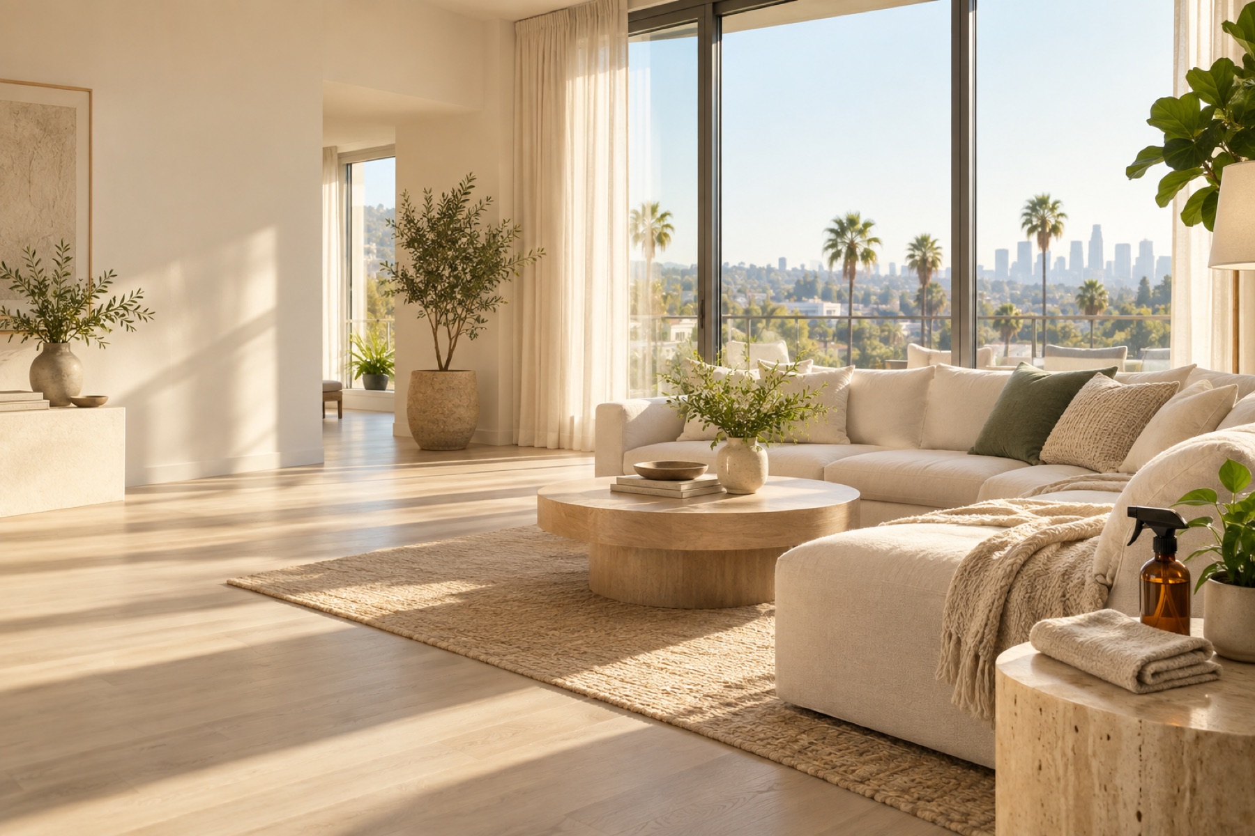 Freshly cleaned Los Angeles home with city view